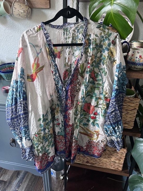 Johnny Was Tops - Women’s Johnny Was 2X Plus Size Silk Blouse